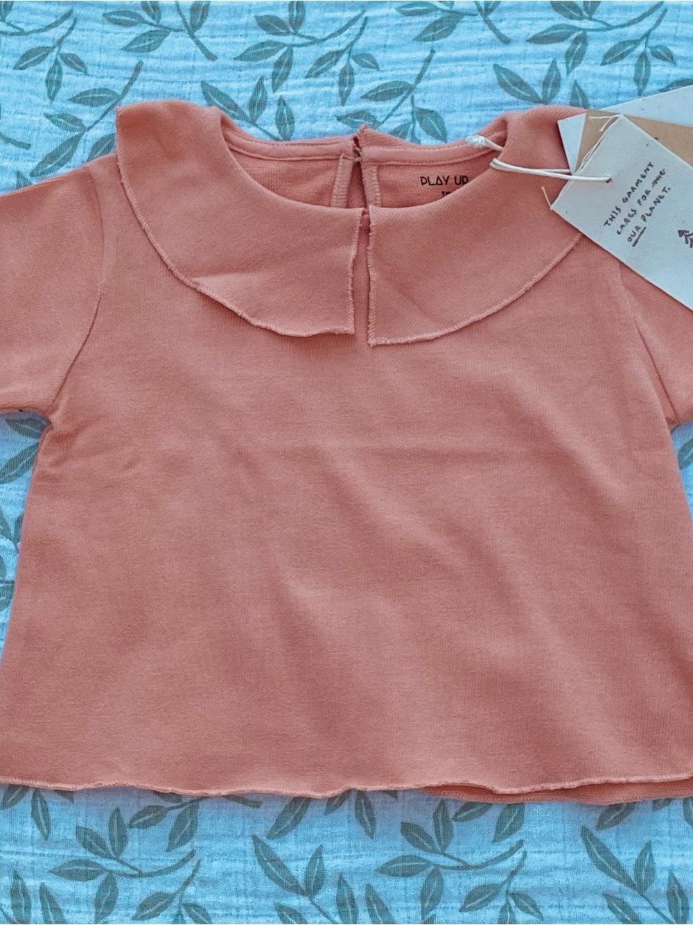 PLAY UP Baby Girls Top with Peter Pan Collar 9M